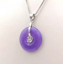 Load image into Gallery viewer, Nature Jade Pendant Necklace Gift Jewelry charm Blessing Fu Fortune Round Luck d
