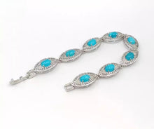 Load image into Gallery viewer, Nature Jade Beaded Bracelet Jewelry Blessing Lucky Fortune Gift For Her Blue ff
