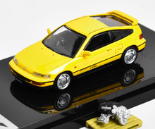 Load image into Gallery viewer, HJ 1:64 JDM Yellow CR-X SiR EF8 Vtec Engine Sports Model Diecast Metal Car New Collection
