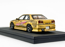 Load image into Gallery viewer, Mortal 1:64 Gold JP D1 Skyline GTR ER34 Sports Model Diecast Metal Car New Collection
