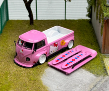 Load image into Gallery viewer, Flame 1:64 Pink VW T1 RWB Pickup Camper Kombi Model Diecast Metal Car New Collection
