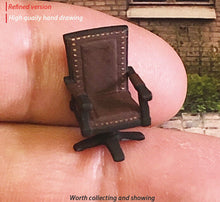 Load image into Gallery viewer, 1:64 Painted Figure Mini Model Miniature Resin Diorama Black Suits Man Chair Toy
