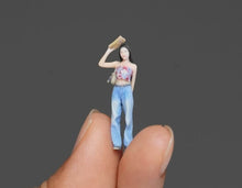Load image into Gallery viewer, 1:64 Painted Figure Model Miniature Resin Diorama Sand Beauty Girl Lady Denim
