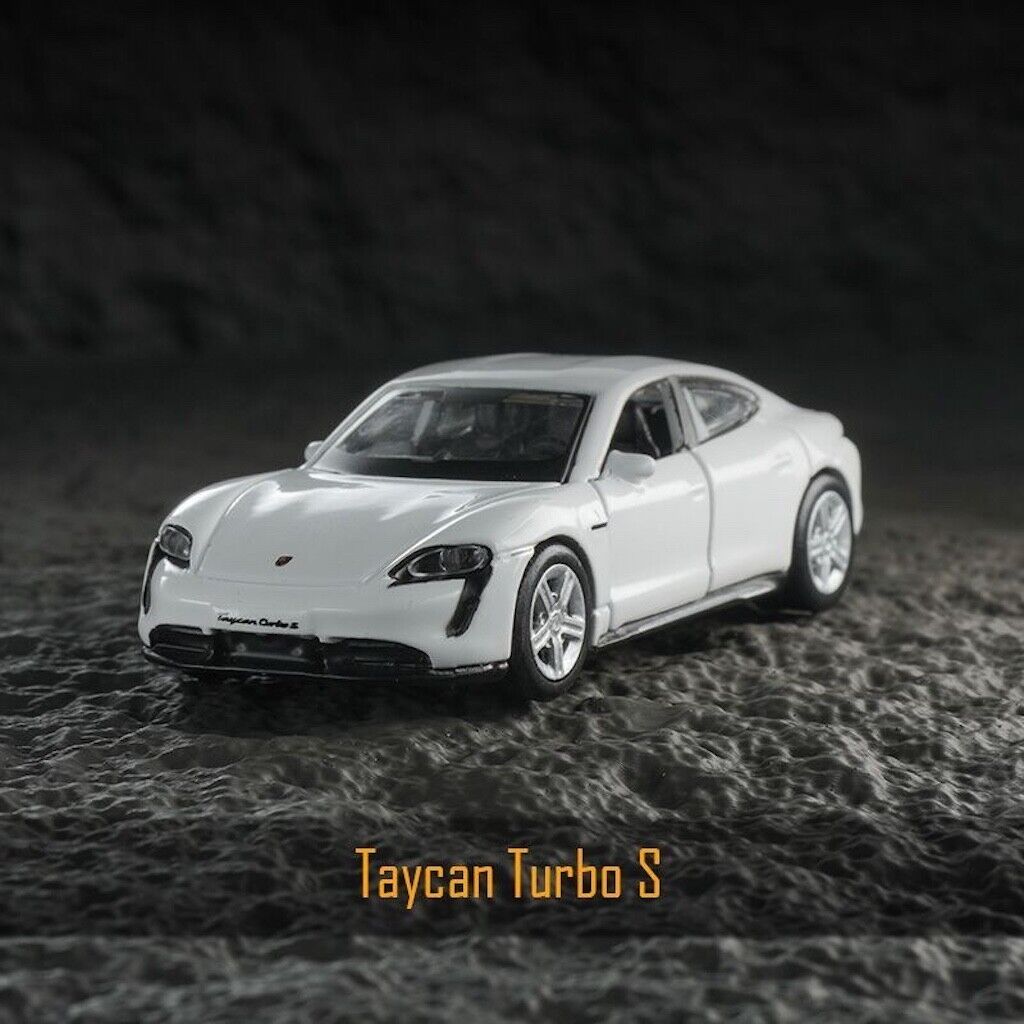 Bburago 1:64 White Taycan Turbo S Sports Model Diecast Metal Car New Collection