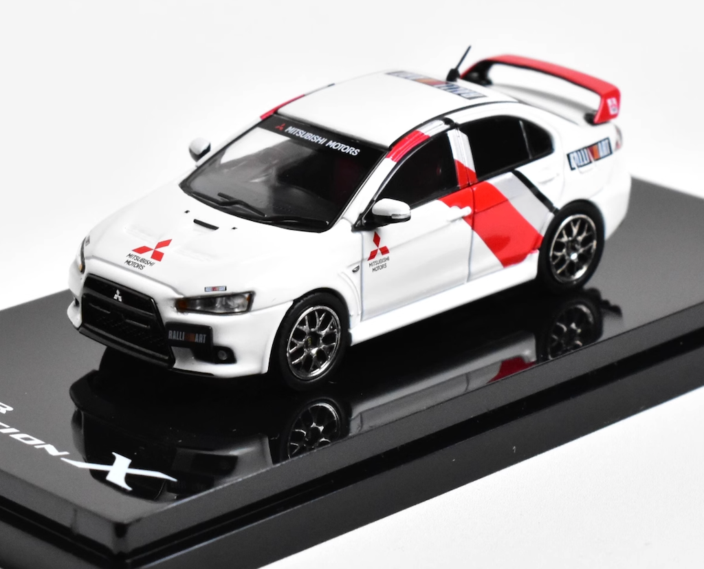 Hobby Japan 1:64 White Ralliart Evolution X EVO 10 Model Diecast Metal Car New Collection