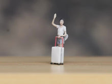 Load image into Gallery viewer, 1:24 Painted Figure Model Miniature Resin Diorama Sand Wave Girl Lady Luggage
