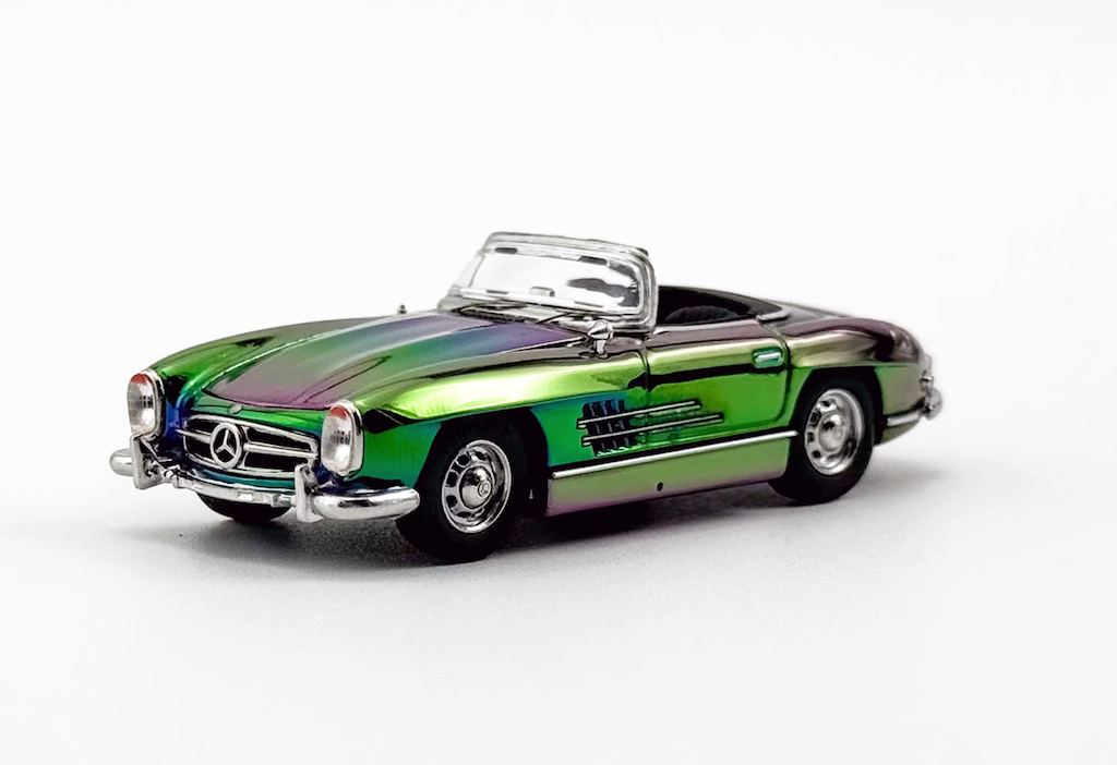 YS 1:64 Plating Purple 300SL W198 Convertible Sports Model Diecast Metal Car