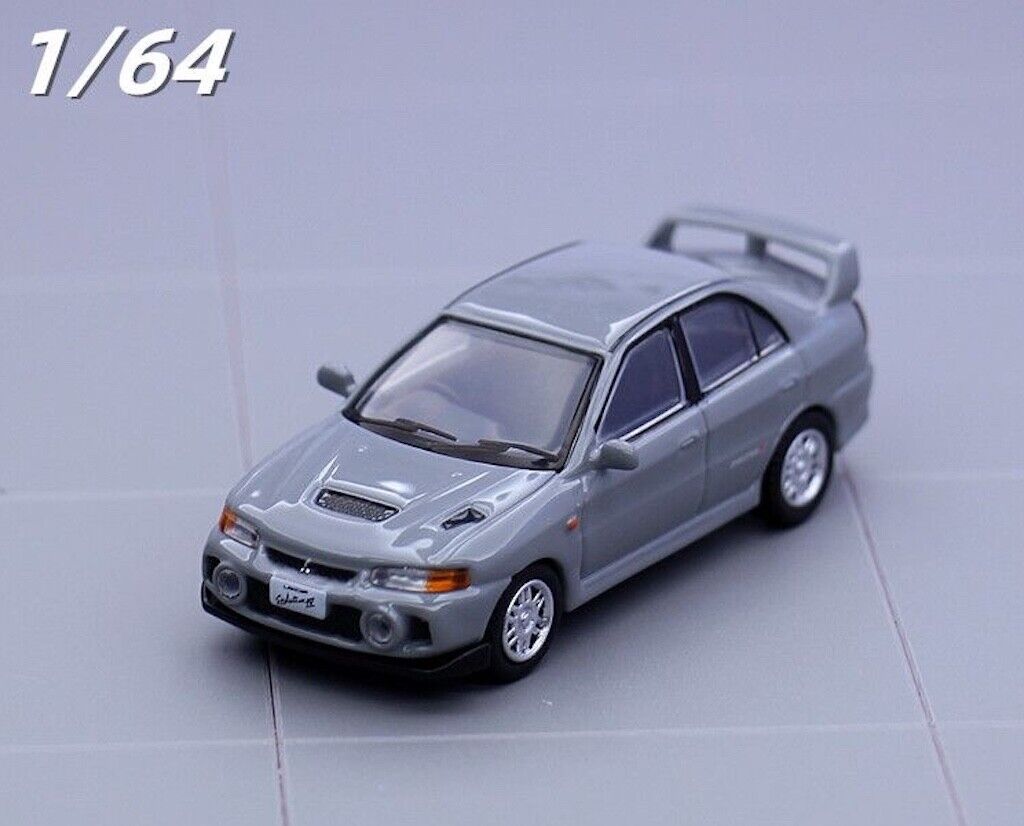JKM 1:64 Grey JDM Mitsubishi Lancer Evolution EVO 4 IV Racing Sports Model Toy Metal Car