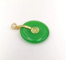 Load image into Gallery viewer, Nature Jade Pendant Necklace Gift Jewelry charm Blessing Fu Fortune Round Luck a
