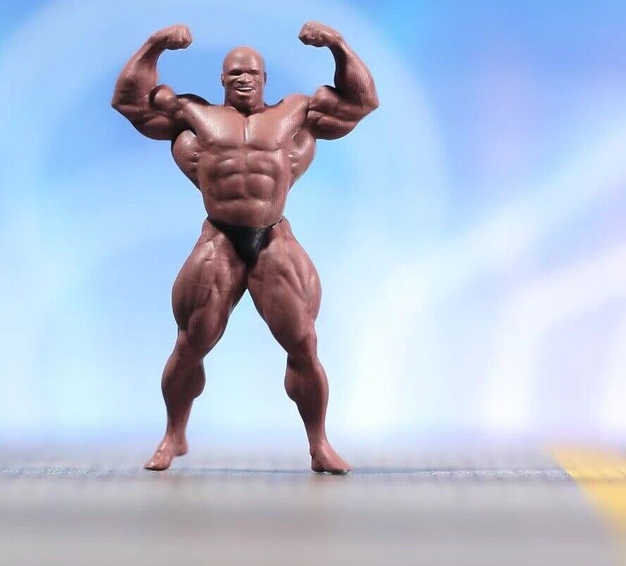 1:64 Painted Figure Model Miniature Resin Diorama Sand Black Muscle Gym Man Toy Collection