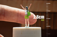 Load image into Gallery viewer, 1:64 Painted Figure Model Miniature Resin Diorama Sand Green Skirt Hooray Girl
