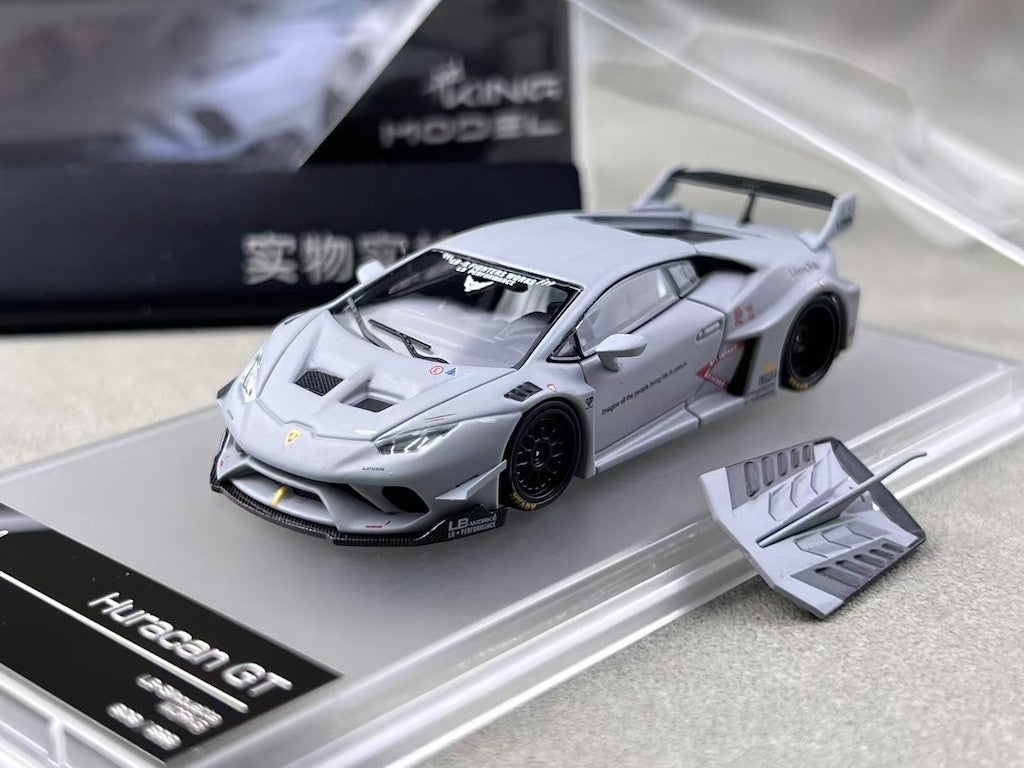 King 1:64 Gray LB Huracan GT Racing Sports Model Diecast Metal Car New Collection