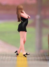 Load image into Gallery viewer, 1:64 Painted Figure Model Miniature Resin Diorama Sand Sexy Mini Skirt Girl Lady
