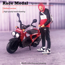 Load image into Gallery viewer, 1:64 Painted Figure Mini Model Miniature Resin Diorama Vintage Motocycle Man

