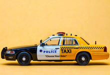 Load image into Gallery viewer, GOC 1:64 Black Yellow Crown Victoria CV DUI Police Model Diecast Metal Car New Collection
