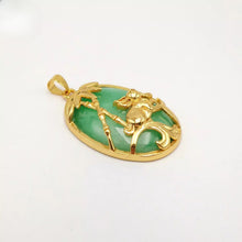 Load image into Gallery viewer, Nature Jade Bamboo Rabbie Pendant Necklace Gift Jewelry charm Blessing Lucky G
