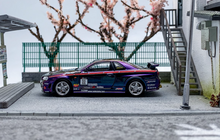 Load image into Gallery viewer, SH 1:64 JDM Skyline GTR R34 Purple Racing Sports Model Diecast Metal Car New
