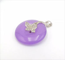 Load image into Gallery viewer, Nature Purple Jade Butterfly Pendant Necklace Gift Jewelry charm Blessing Luck S
