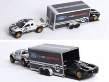 Load image into Gallery viewer, Maisto 1:64 2009 F150 Raptor Trailer 2017 GT Heritage Model Toy Metal Car BN
