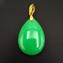 Load image into Gallery viewer, Nature Jade Water Drop Oval Pendant Necklace Gift Jewelry charm Blessing Lucky
