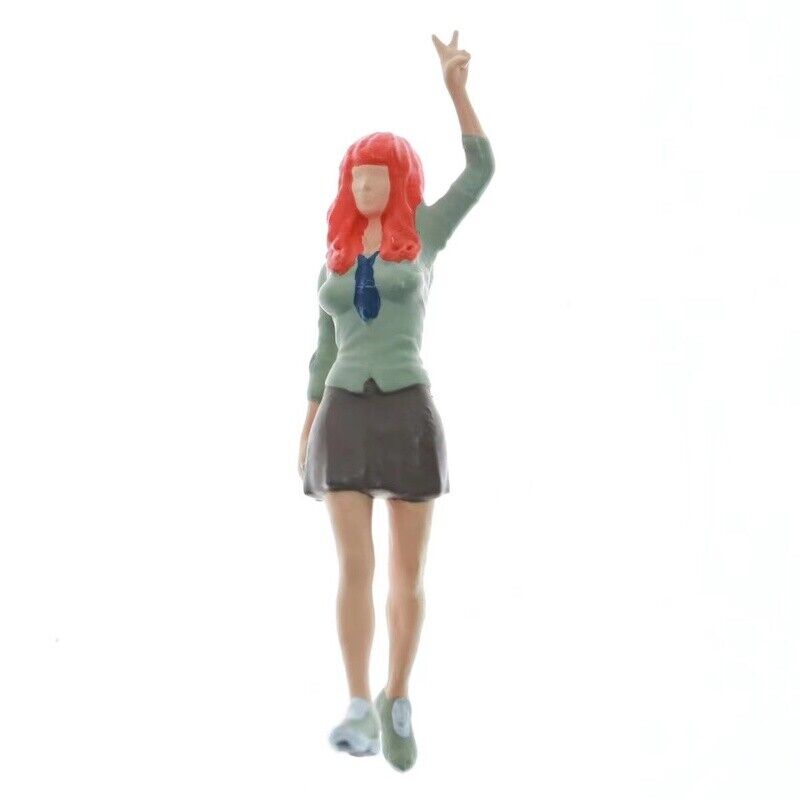 1:64 Painted Figure Mini Model Miniature Resin Diorama Toy Uniform Girl School G