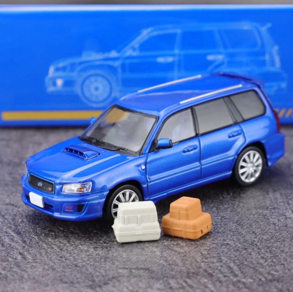 1:64 Blue JDM Forester STI SG9 Wagon SUV Sports Model Diecast Metal Car New Collection