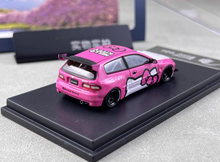 Load image into Gallery viewer, Fuji 1:64 Pink Civic EG6 Sir Pandem Rocket Bunny Model Diecast Metal Car New Collection
