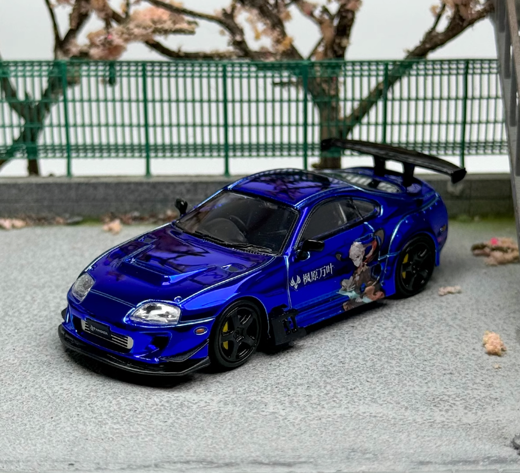 1:64 LMLF Blue JDM Supra A80Z Pandem Sports Model Diecast Metal Car New Collection