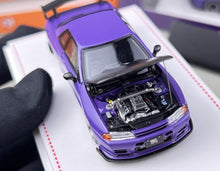 Load image into Gallery viewer, FH 1:64 Purple Skyline GTR R32 Top Secret Sports Model Diecast Metal Car New Collection
