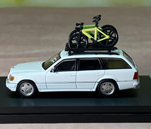 Load image into Gallery viewer, Mortal 1:64 White S124 E300 Wagon Roof Bike Model Diecast Metal Car New
