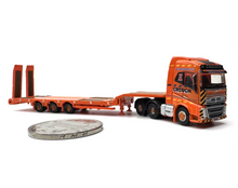 Load image into Gallery viewer, 1:148 Orange Volvo FH4 GXL Low Loader Trailer Truck Model Diecast Metal Car
