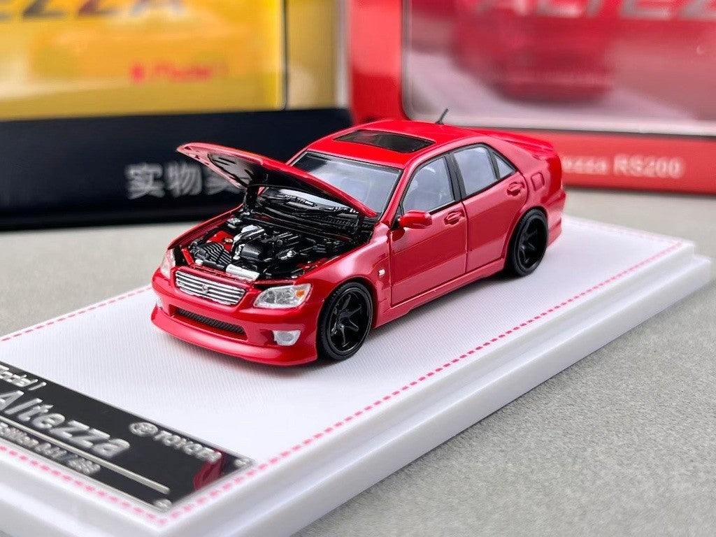Model1 1:64 Red RS200 SXE10 Altezza Sedan Sport Model Diecast Metal Car New Collection