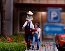 Load image into Gallery viewer, 1:64 Painted Figure Model Miniature Resin Diorama Sand Family Dad Mom Girl Set
