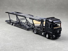 Load image into Gallery viewer, 1:64 Black Benz Actros Gigaspace Semi Trailer Truck Model Diecast Metal Car
