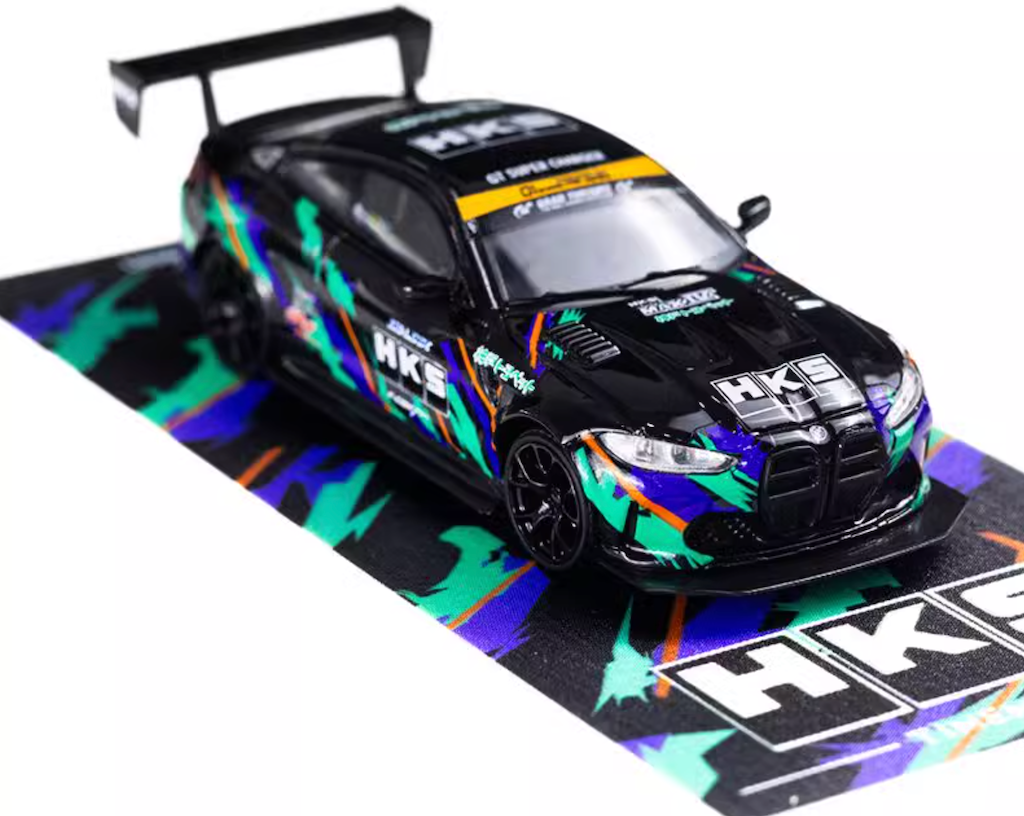 TM 1:64 Black HKS M4 Coupe Racing Sports Model Diecast Metal Car New Collection