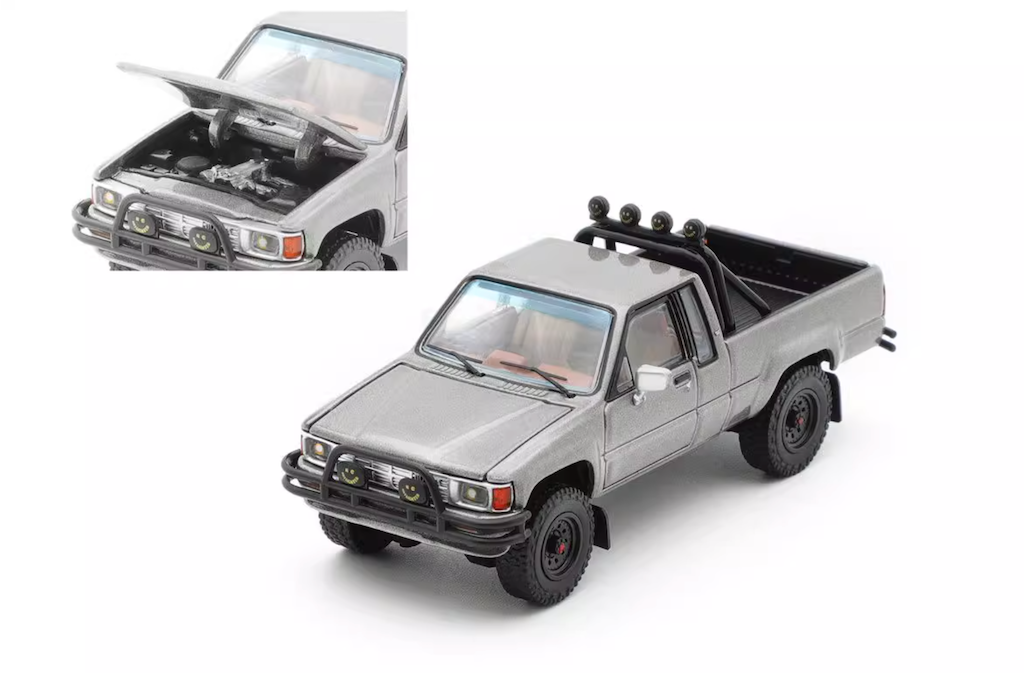 GCD 1:64 Gray Hilux SR5 Xtra Cab Pickup Truck Model Diecast Metal Car New Collection