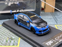 Load image into Gallery viewer, TPC 1:64 Blue JDM Civic FD2 Racing Sports Model Diecast Metal Car New
