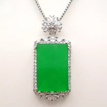 Load image into Gallery viewer, Nature Jade Retangle Pendant Necklace Gift Jewelry charm Blessing Luck Jewelry b
