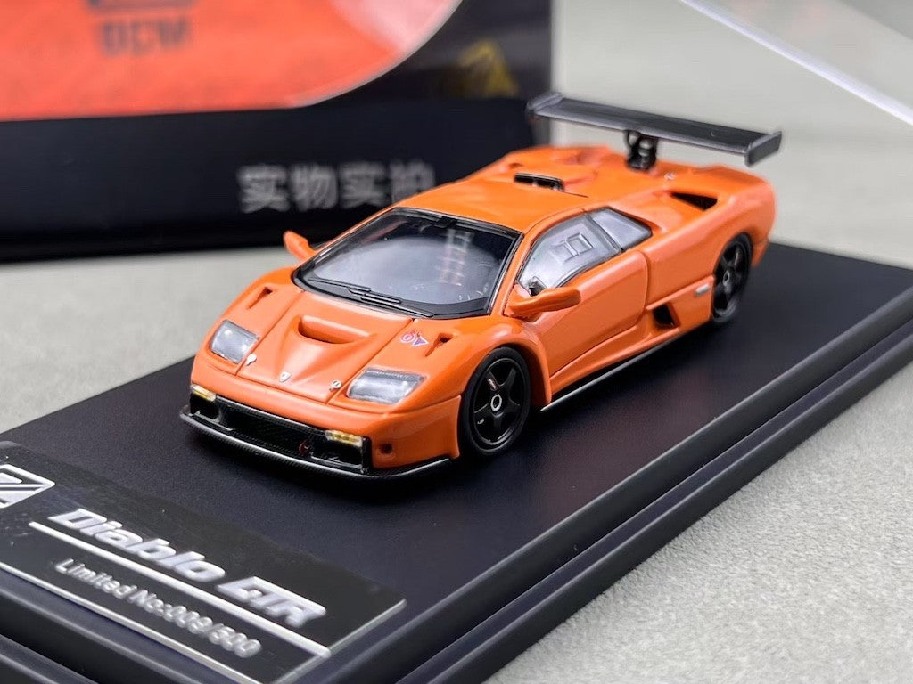 DCM 1:64 Orange 1999 Diablo GTR Racing Sports Model Diecast Metal Car BN