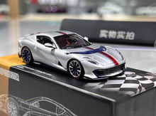 Load image into Gallery viewer, TOC 1:64 Silver Red Stripe 812C Coupe Sports Model Diecast Metal Car New Collection
