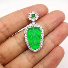 Load image into Gallery viewer, Nature Jade Leaf Bling Pendant Necklace Gift Jewelry charm Blessing Lucky New
