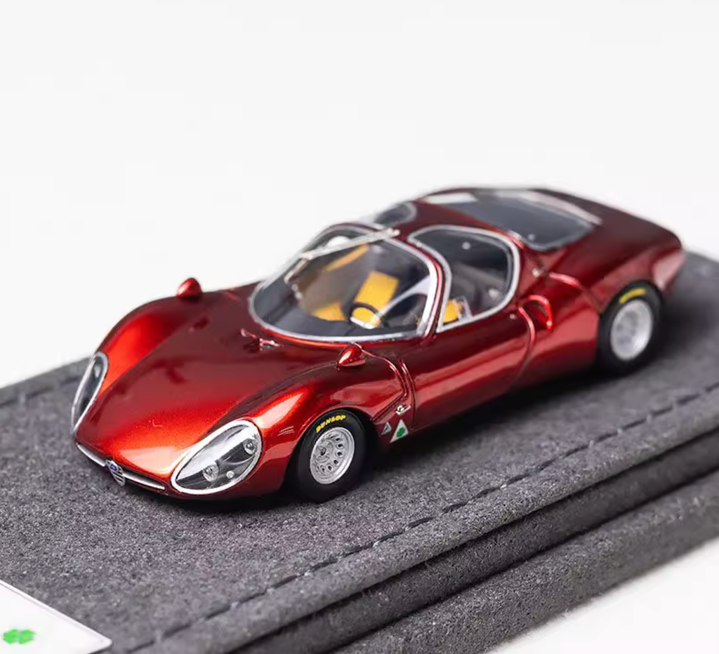 DMH 1:64 Metallic Red Tipo33 Stradale Racing Sport Model Diecast Resin Car New Collection