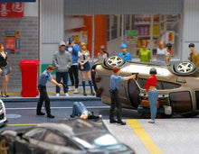 Load image into Gallery viewer, 1:64 Painted Figure Mini Model Miniature Resin Diorama Police Car Accident Scene New Scene
