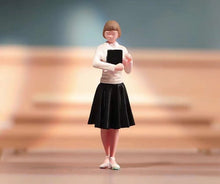 Load image into Gallery viewer, 1:64 Painted Figure Model Miniature Resin Diorama Sand Lady GIrl Student Teacher
