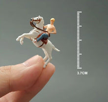 Load image into Gallery viewer, 1:64 Painted Figure Mini Model Miniature Car Scenes Resin Toy Horse Riding Man
