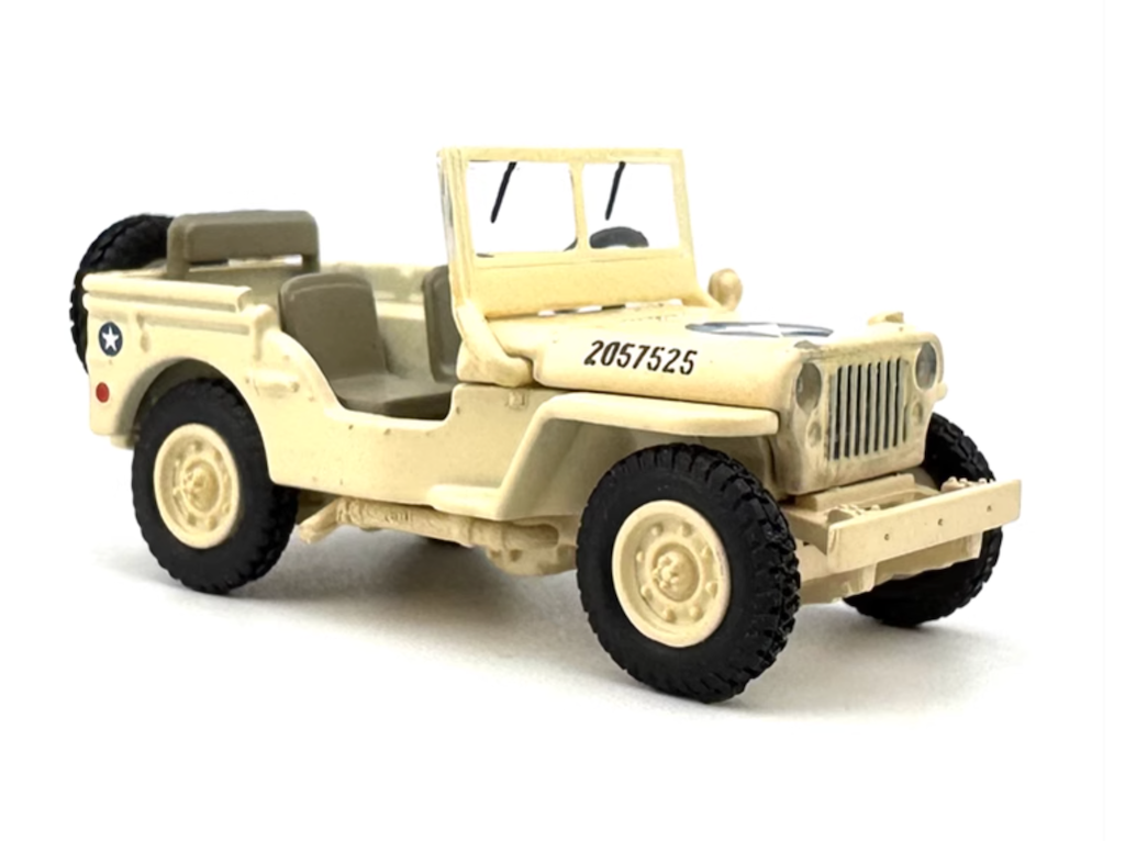 1:76 Beige Willys MB US Reconnaissance Vehicle Model Diecast Metal Car New Collection
