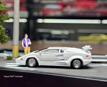 Load image into Gallery viewer, Minigt 1:64 White Countach LBWK 25th Racing Sports Model Diecast Metal Car New Collection
