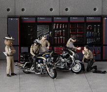 Load image into Gallery viewer, 1:64 Painted Figure Model Miniature Resin Diorama Scene Policeman Motorcycle Set
