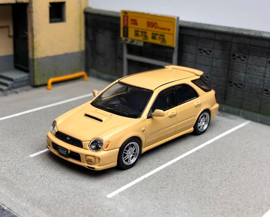 1:64 Furuya HEC Yellow Impreza WRX STI VII 7 Wagon Model Diecast Metal Car