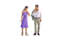 Load image into Gallery viewer, 1:64 Painted Figure Model Miniature Resin Diorama Purple Dress Lady Suit Man Toy New
